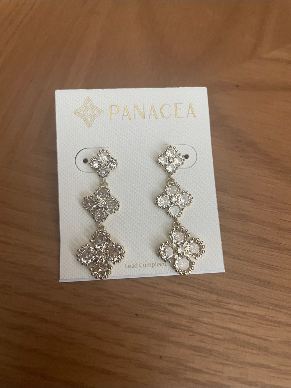 Panacea Cache Silver Crystal Tiered Drop Earrings
